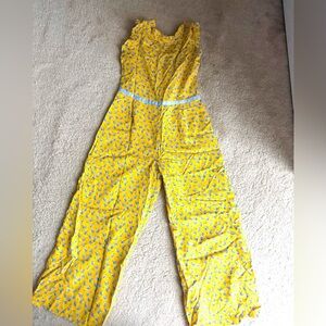 Janie and Jack Yellow Floral Jumpsuit